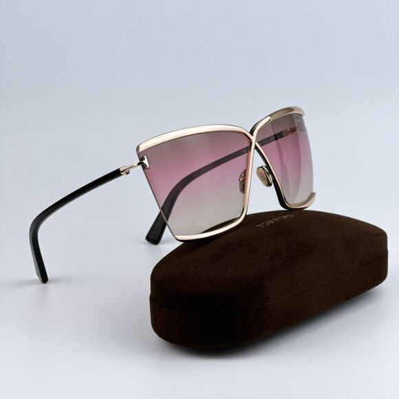 NEW Tom Ford FT0936/S Elle-02 28F Gold Gradient Smoke Butterfly Women Sunglasses - Picture 2 of 11